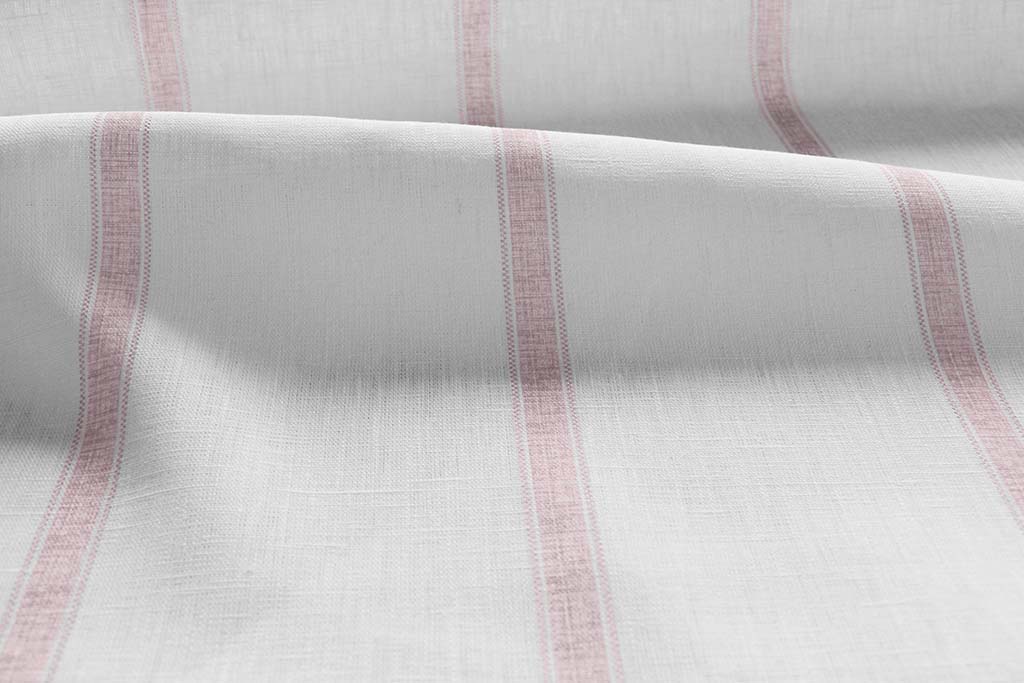 Rune Peony- vertical pink tone striped fabric.