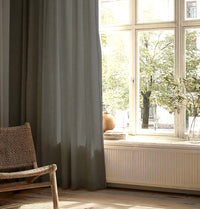Dark Grey Linen Mix Curtains