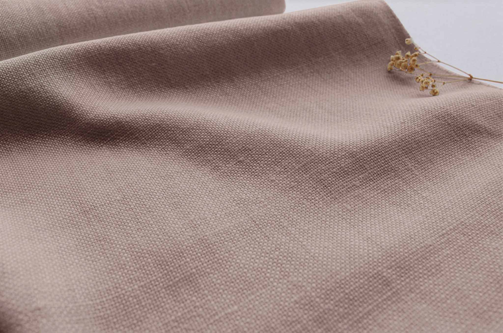 Pink Heavy Linen for curtains and upholstery - 100% linen fabric. Greta Orchid.
