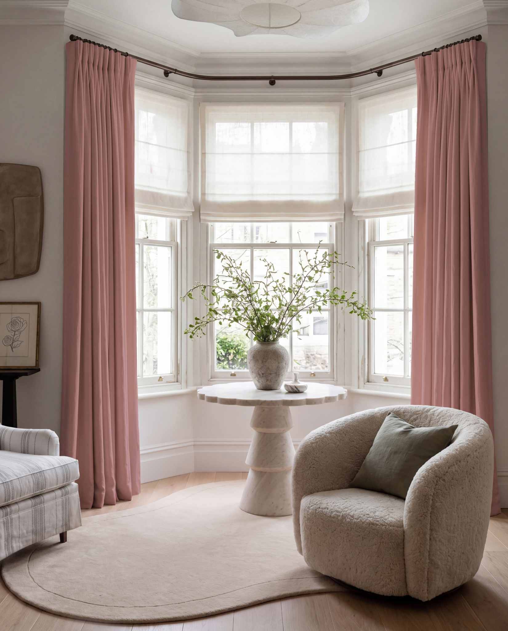 Bea Rhubarb - Linen Curtains
