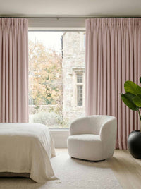 Pink Bedroom Linen curtains Blackout lined - made of 100% pre-washed linen fabric Bianco Dusky Rose by Ada & Ina.