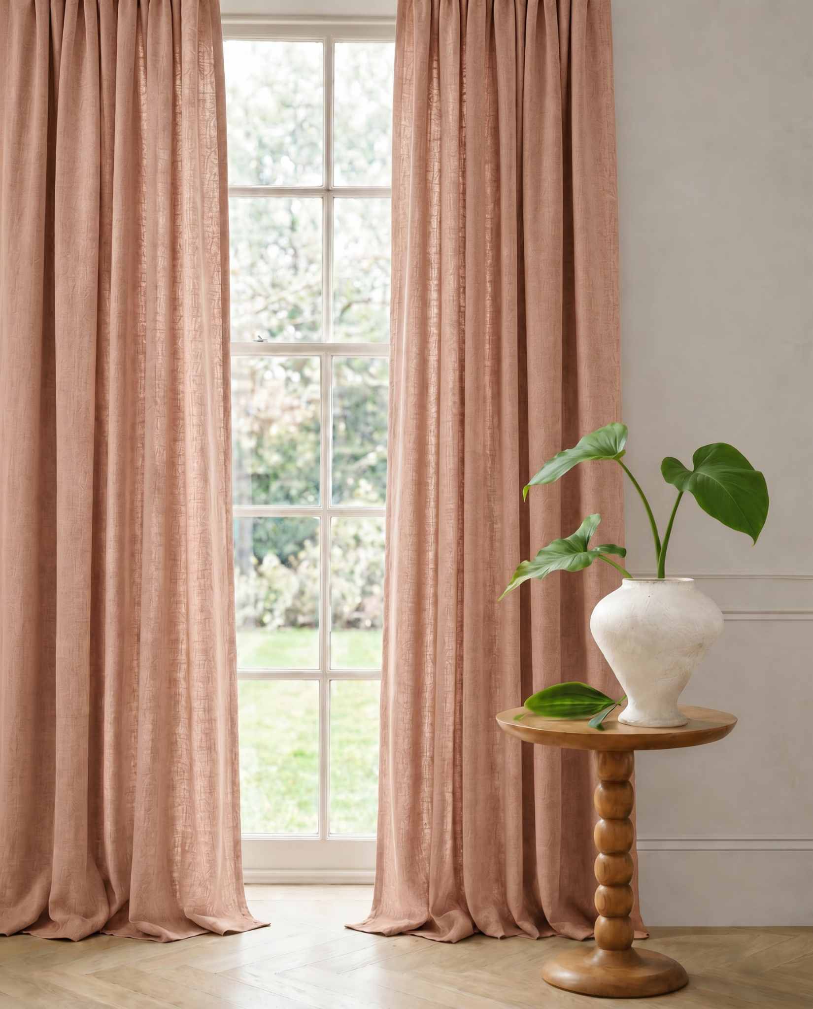 Pink Linen Curtains with cotton lining. Made of soft Linen Cotton. Enni Summer Rose by Ada & Ina
