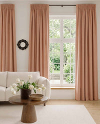 Pink Linen curtains with pencil pleat heading. Soft Linen Cotton material. Enni Summer Rose by Ada & Ina