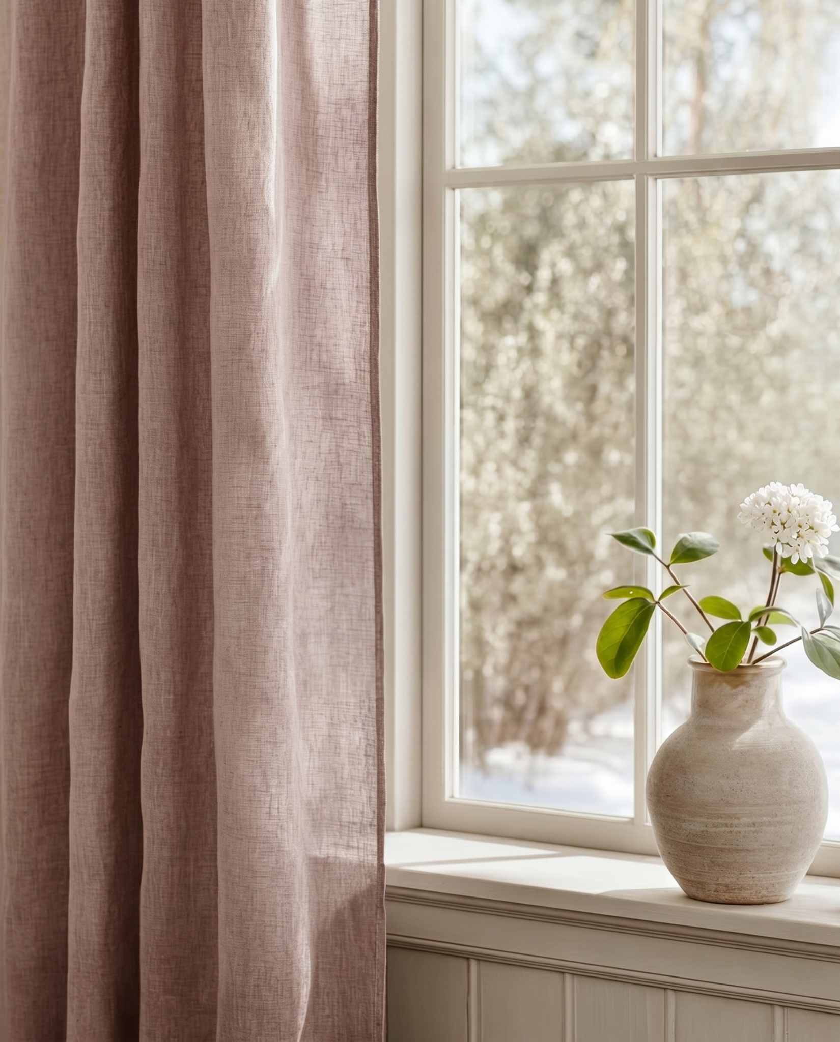 Pink Bespoke Curtain - close-up. Linara Wild Rose by Ada & Ina
