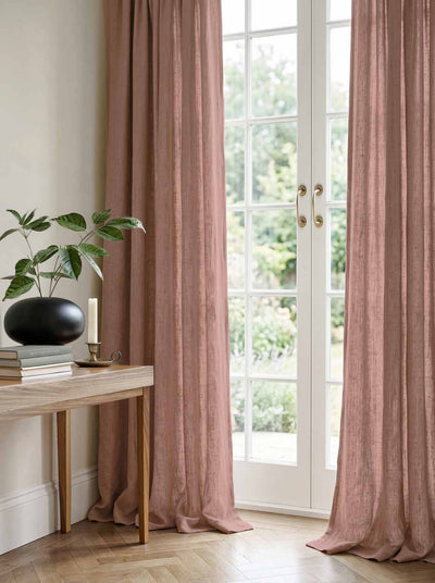 Bea Rhubarb - Linen Curtains