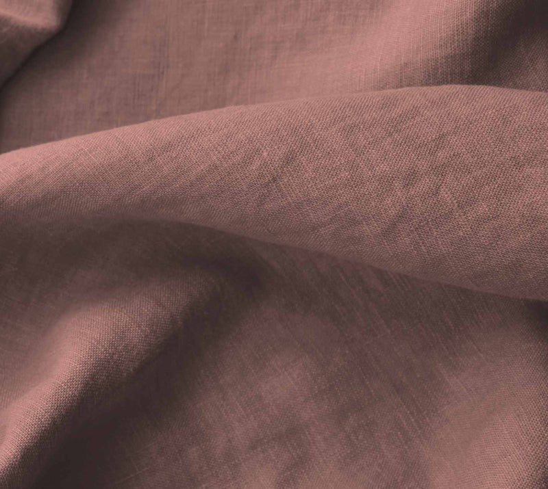 Bea Rhubarb - Linen fabric for linen curtains and linen blinds. Close Up Photo