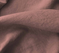 Bea Rhubarb - Linen fabric for linen curtains and linen blinds. Close Up Photo