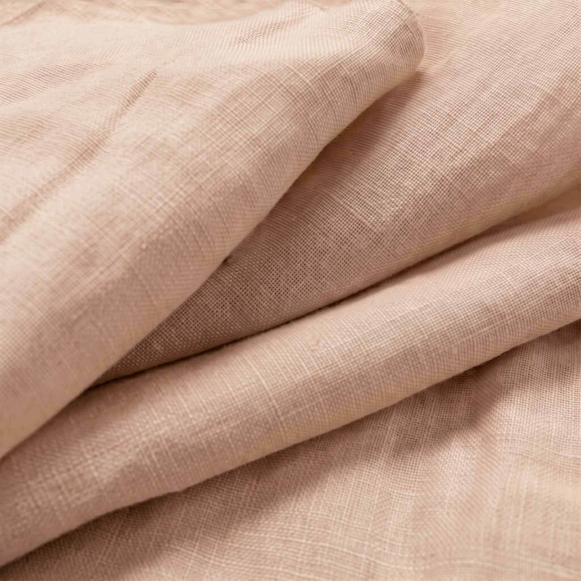 Pink Double width Linen fabric. Softened 280 cm wide. Close-up. Vilgot Dusty Rose by Ada & Ina