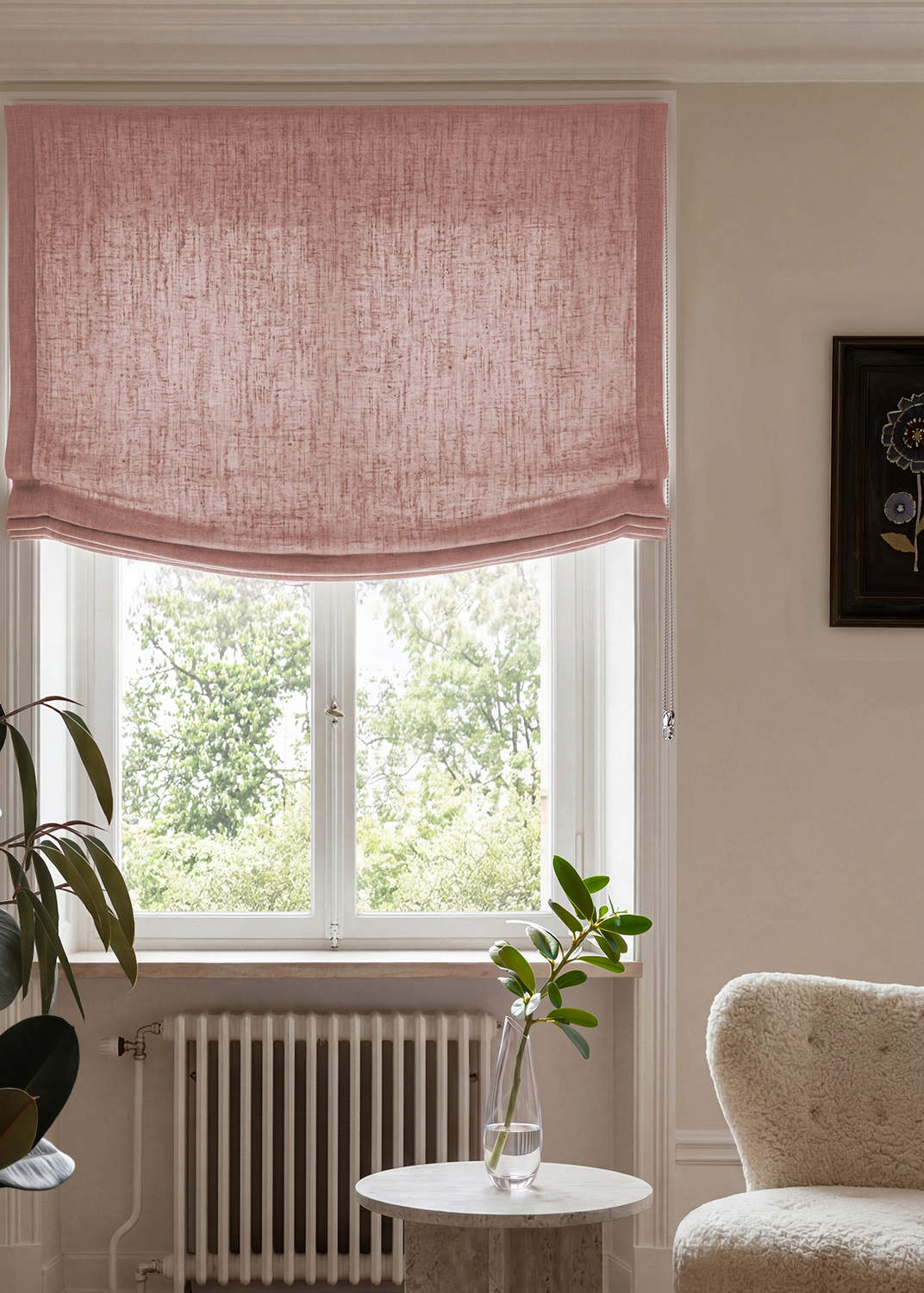 Pink 100% Linen Relaxed blind. Beata Dusty Pink by Ada & Ina