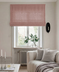 Pink 100% Linen Roman blind. Beata Dusty Pink by Ada & Ina Fabrics