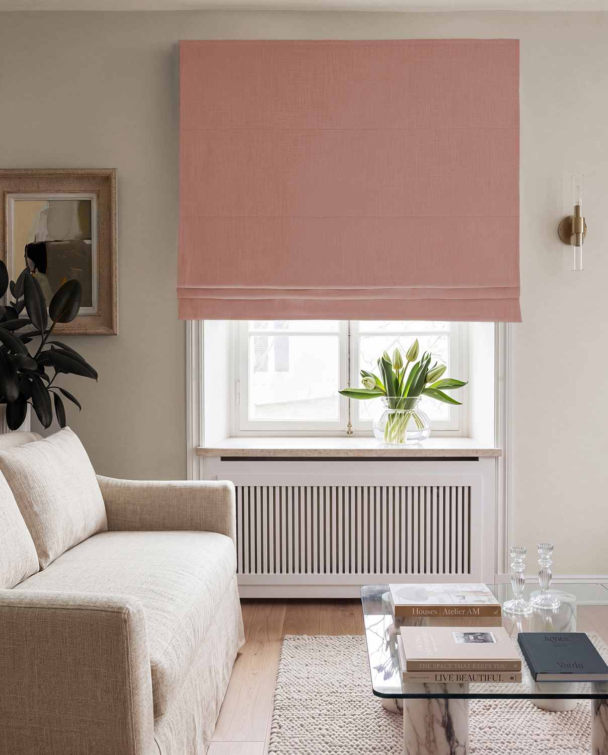 Bea Rhubarb - Blackout Roman Blind