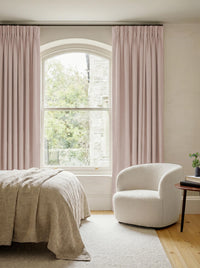 Pink 100% Linen Triple Pleat curtains. Bea Powder Pink by Ada & Ina