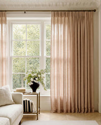 Pink Triple pleat curtains