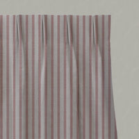 Pink Patterned Linen Pleated Curtain - Fionna Dusty Pink - Natural base fabric.