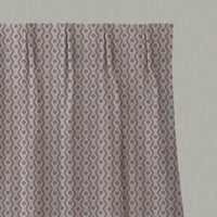Pink Abstract Linen Pleated Curtain - Kirabe Dusty Pink - Natural base fabric.