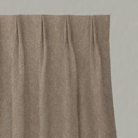 Orange / Yellow Botanical Linen Pleated Curtains - Alma Gold Ochre - Natural base fabric.