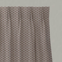 Pink Patterned Linen Pleated Curtains - Erle New Blush - Natural base fabric.