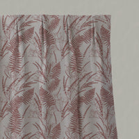 Red Plain Linen Pleated Curtains - Fernia Crimson Red - Natural base fabric.