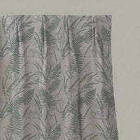 Green Plain Linen Pleated Curtains - Fernia Sage - Natural base fabric.