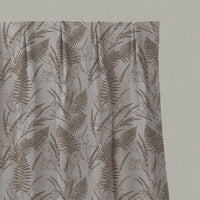 Brown Plain Linen Pleated Curtains - Fernia Sand - Natural base fabric.