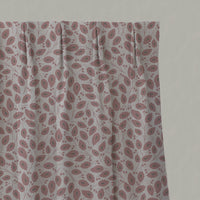 Pink Botanical Linen Pleated Curtains - Goldie Dusty Pink - Natural base fabric.