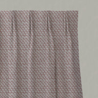 Pink Patterned Linen Pleated Curtains - Jenna Dusty Pink - Natural base fabric.