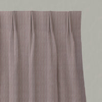 Pink Striped Linen Pleated Curtains - Laila Dusty Pink - Natural base fabric.
