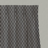 Black Patterned Linen Pleated Curtains - Lana Noir - Natural base fabric.