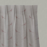Pink Kids Linen Pleated Curtains - Pheasant Dusty Pink - Natural base fabric.
