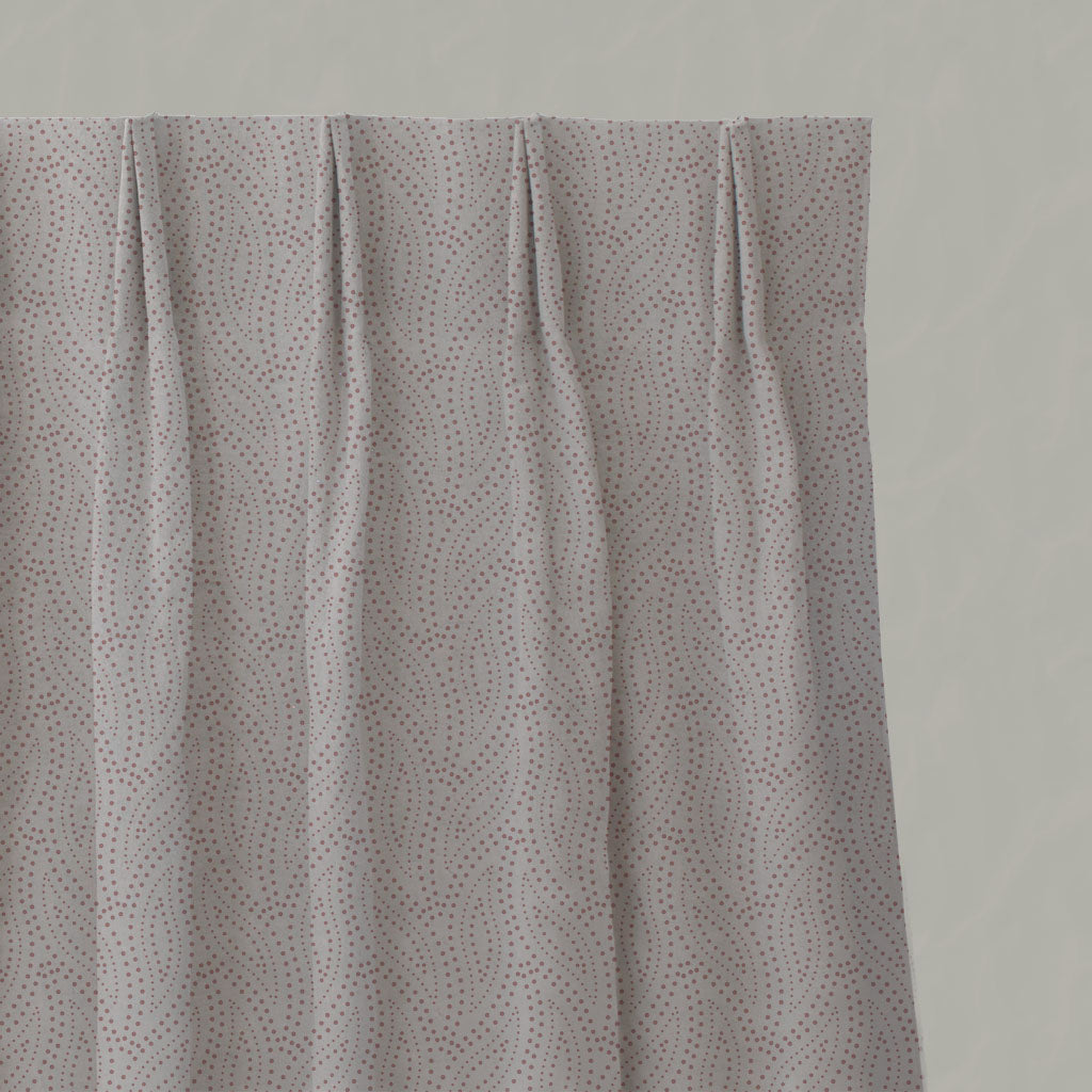 Pink Patterned Linen Pleated Curtains - Pia Dusty Pink - Natural base fabric.