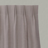 Pink Striped Linen Pleated Curtains - Pinni Dusty Pink - Natural base fabric.