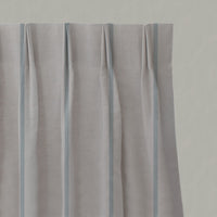 Blue Striped Linen Pleated Curtains - Ronja Sky - Natural base fabric.
