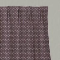 Purple Botanical Linen Pleated Curtains - Saana Grape - Natural base fabric.