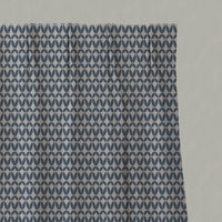 Blue Patterned Linen Pleated Curtains - Siruna Denim - Natural base fabric.