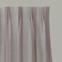 Pink Striped Linen Pleated Curtains - Sumi Dusty Pink - Natural base fabric.