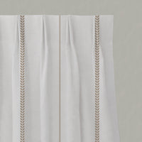 Neutral / Brown Striped Linen Pleated Curtains - Berit Pastel Brown - White base fabric.