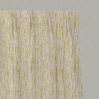 Yellow Patterned Linen Pleated Curtains - Dora-WHT Dijon - White base fabric.