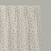 Yellow Spotted Linen Pleated Curtains - Dottie Dijon-WHT - White base fabric.