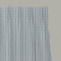 Blue Striped Linen Pleated Curtains - Evelina Ink-WHT - White base fabric.