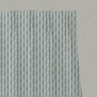 Green Patterned Linen Pleated Curtains - Fia Sage - White base fabric.