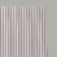 Pink Patterned Linen Pleated Curtain - Fionna Peony-WHT - White base fabric.