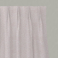 Pink Abstract Linen Pleated Curtain - Freeda Dusty Pink-WHT - White base fabric.