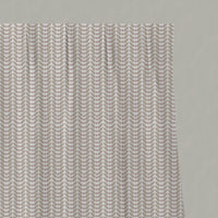 Pink Patterned Linen Pleated Curtains - Hilda Peony - White base fabric.