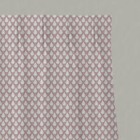 Pink Botanical Linen Pleated Curtains - Kira Peony - White base fabric.