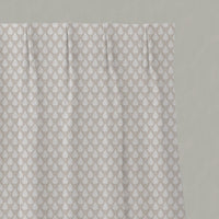 Neutral / Cream Botanical Linen Pleated Curtains - Kira SandWind - White base fabric.