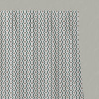Light Green Abstract Linen Pleated Curtain - Kirabe Sage-WHT - White base fabric.