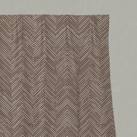 Brown Patterned Linen Pleated Curtains - Lulu Umber - White base fabric.