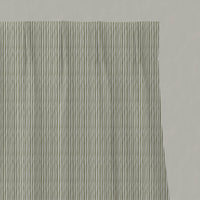 Green Striped Linen Pleated Curtains - Maisa Moss - White base fabric.