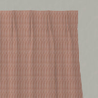 Red / Orange Striped Linen Pleated Curtains - Maisa Terracotta - White base fabric.