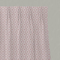 Pink Abstract Linen Pleated Curtain - Unica Dusty Pink-WHT - White base fabric.
